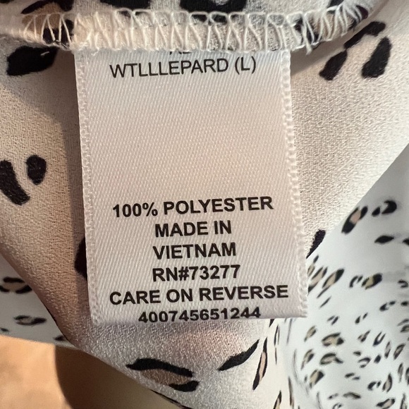 Elle Leopard Print Chiffon Bell Sleeve Blouse Size Large - Picture 9 of 9